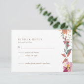 Carte RSVP de mariage fleur sauvage aquarelle (Debout devant)