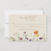Carte RSVP de mariage fleur sauvage - Aquarelle Fl (Devant)