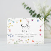 Carte RSVP de mariage Fleur sauvage botanique roma (Debout devant)