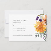 Carte RSVP de mariage Fleur sauvage de tournesol r (Devant)