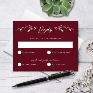 Carte RSVP de mariage Fleur sauvage en Bourgogne r
