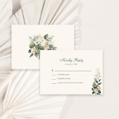 Carte RSVP de mariage Fleur sauvage Sage Green & I