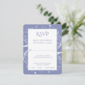 Carte RSVP de mariage fleurie Periwinkle (Debout devant)