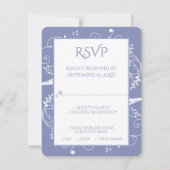 Carte RSVP de mariage fleurie Periwinkle (Devant)