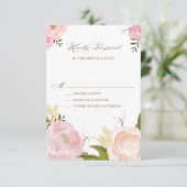 Carte RSVP de mariage Fleurs d'aquarelle romantiqu (Debout devant)