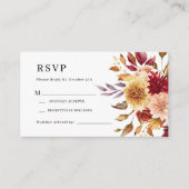 Carte RSVP de mariage Fleurs d'automne (Devant)
