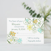 Carte RSVP de mariage Fleurs de jardin (Debout devant)