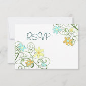 Carte RSVP de mariage Fleurs de jardin (Dos)