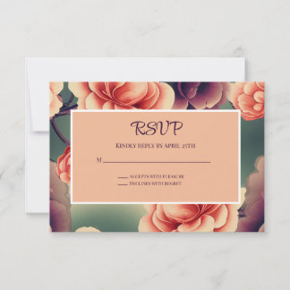 Carte RSVP de mariage floral
