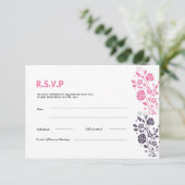 Carte RSVP de mariage floral (Debout devant)