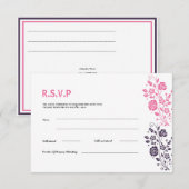 Carte RSVP de mariage floral (Devant / Derrière)