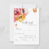 Carte RSVP de mariage floral (Devant)