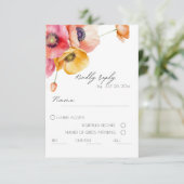 Carte RSVP de mariage floral (Debout devant)