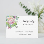 Carte RSVP de mariage floral (Debout devant)