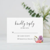 Carte RSVP de mariage floral (Debout devant)