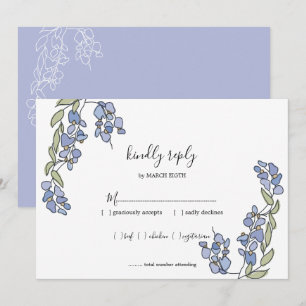 Carte RSVP de mariage floral à la Wisteria dessiné