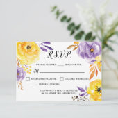 Carte RSVP de mariage floral aquarelle (Debout devant)