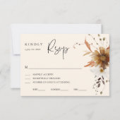 Carte RSVP de mariage floral automne (Devant)