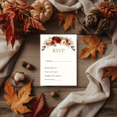 Carte RSVP de mariage floral automne