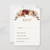 Carte RSVP de mariage floral automne (Devant)