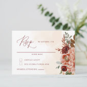Carte RSVP de mariage floral automne (Debout devant)