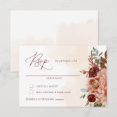 Carte RSVP de mariage floral automne (Devant / Derrière)