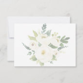 Carte RSVP de mariage floral blanc (Dos)