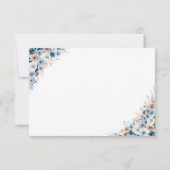 Carte RSVP de mariage Floral Boho bleu (Dos)