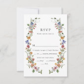 Carte RSVP de mariage floral coloré (Devant)