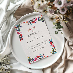 Carte RSVP de mariage Floral coloré mexicain