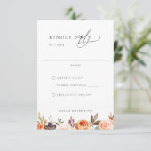 Carte RSVP de mariage floral d'automne de Terre (Debout devant)