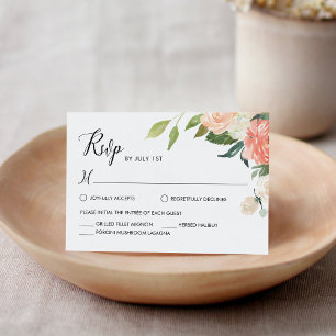 Carte RSVP de mariage floral de la Pêche à l'aquar