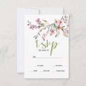 Carte RSVP de mariage floral en fleurs de cerisier (Devant)