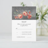 Carte RSVP de mariage floral et rustique (Debout devant)