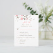 Carte RSVP de mariage floral moderne - Rose doux (Debout devant)