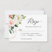 Carte RSVP de mariage floral rose et élégant moder (Devant)