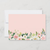Carte RSVP de mariage floral rose et élégant moder (Dos)