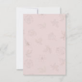 Carte RSVP de mariage floral rose, options de repa (Dos)
