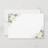 Carte RSVP de mariage floral Roses blanches (Dos)