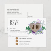 Carte RSVP de mariage floral rustique (Devant / Derrière)