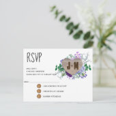 Carte RSVP de mariage floral rustique (Debout devant)