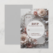 Carte RSVP de mariage floral rustique (Devant / Derrière)