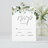 Carte RSVP de mariage floral rustique Magnolia bla (Debout devant)