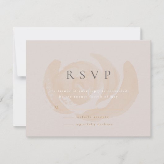 Carte RSVP de mariage floral subtile (Devant)
