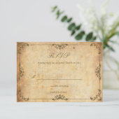 Carte RSVP de mariage floral vintage (Debout devant)