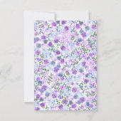 Carte RSVP de mariage floral violet et gris (Dos)