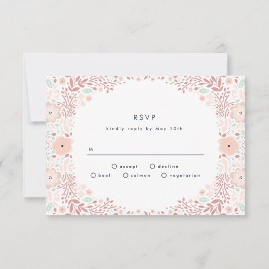 Carte RSVP de mariage floral Whirlwind (Devant)