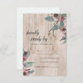 CARTE RSVP DE MARIAGE FLORALE EUCALYPTUS ROSE SAUV (Devant / Derrière)