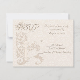Carte RSVP de mariage florissante de Christian Cro