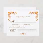 Carte RSVP de mariage Foliage Automne avec Envelop (Devant / Derrière)